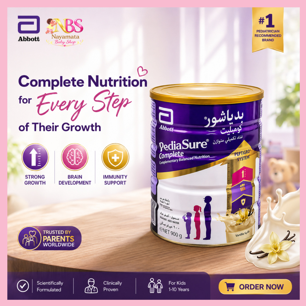 PediaSure Complete Vanilla Milk Powder – 900g (Singapore) - Image 3