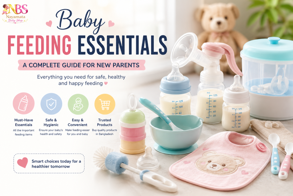 Complete baby feeding essentials set including bottle nipple and sterilizer
