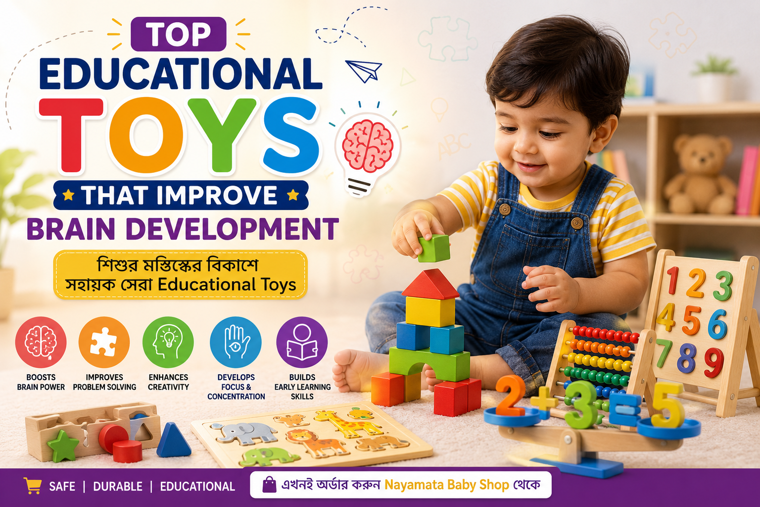Top Educational Toys That Improve Brain Development for babies, toddlers, and preschool children
