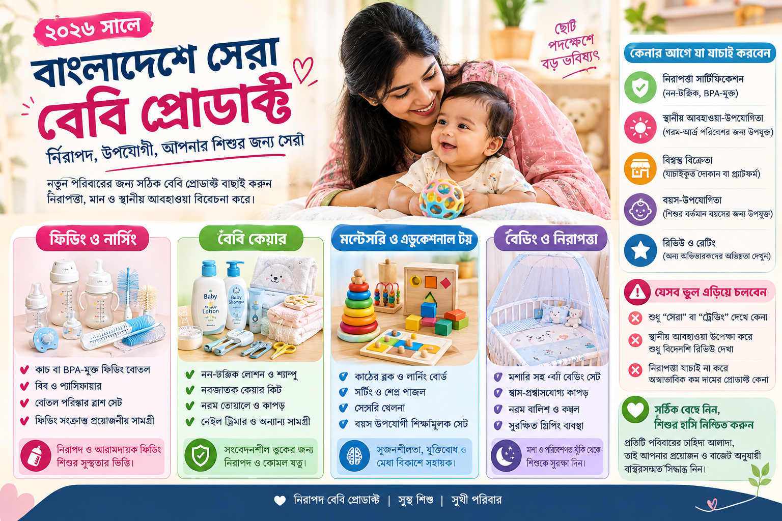 ২০২৬ সালে বাংলাদেশের সেরা বেবি প্রোডাক্ট সাজানো টেবিলে