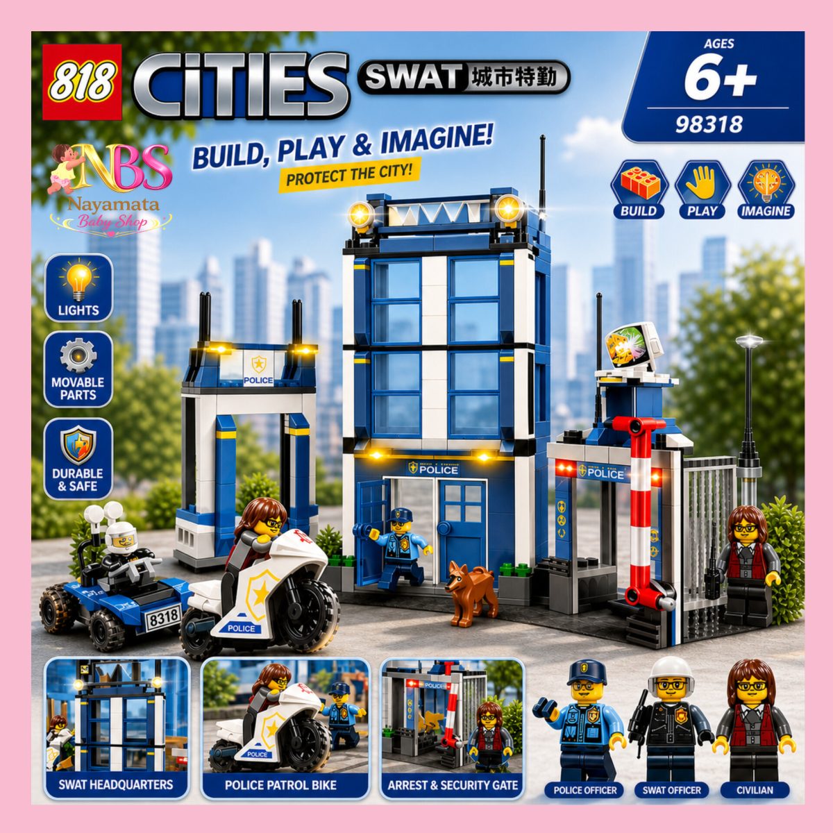 SWAT Police Headquarters Building Blocks Set - Image 4