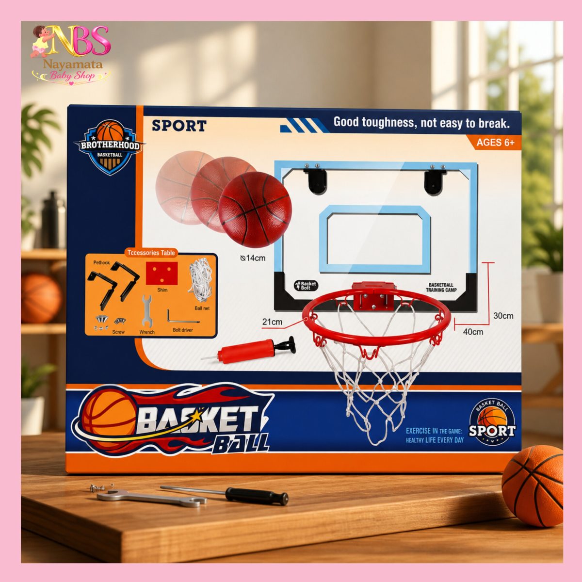 Premium Mini Basketball Shooting Set for Kids – Hoop, Backboard & Ball Kit - Image 4