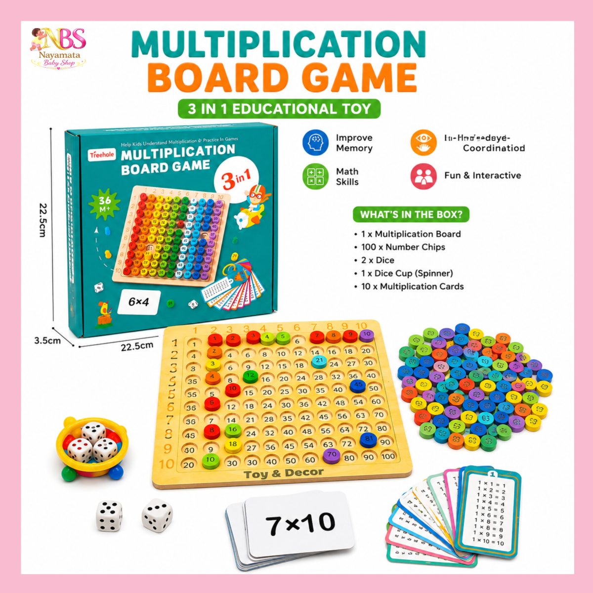 Multiplication Board Game for Kids BD | 3 in 1 Educational Toy - Image 2