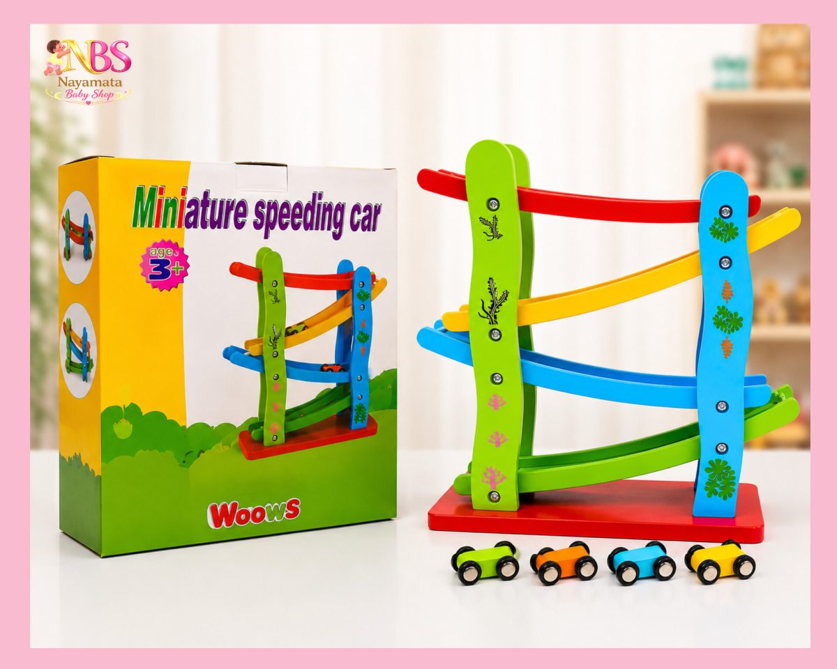 Wooden Car Track Toy for Kids | Mini Speeding Car Toy BD - Image 2