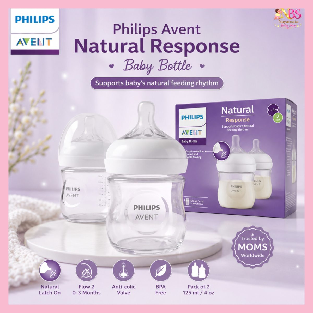 Philips Avent Baby Feeder 125ml BD Natural Response Bottle 0m+