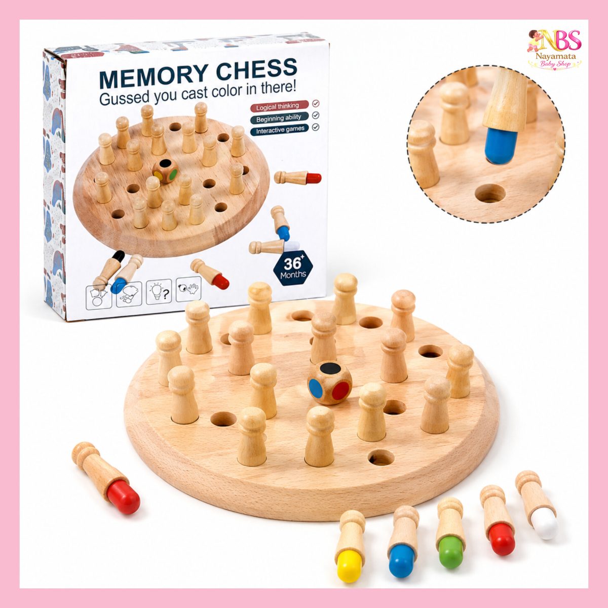 Wooden Memory Chess Game BD Kids Brain Development Toy