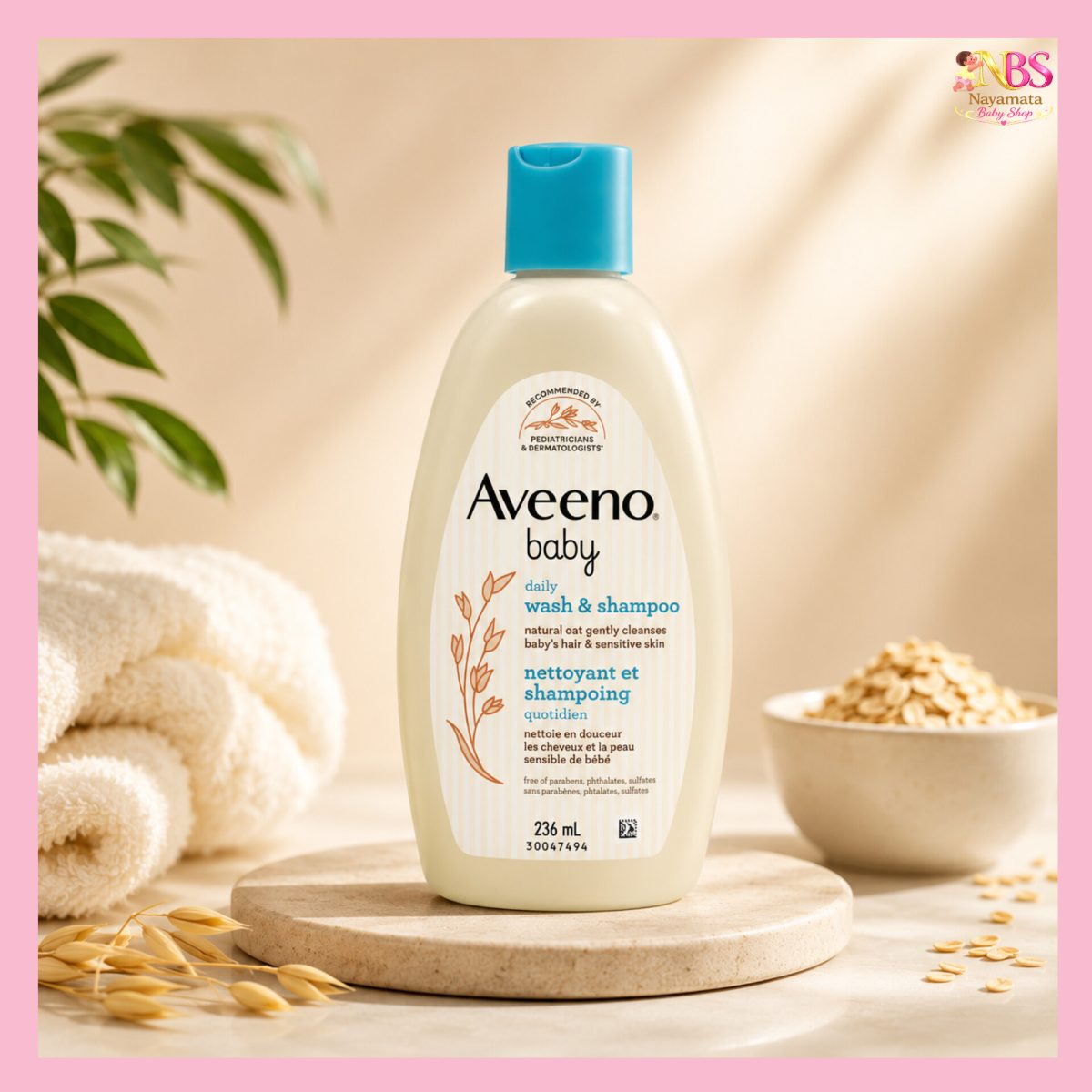 Aveeno Baby Wash & Shampoo 236ml Canada bottle for gentle baby skin care