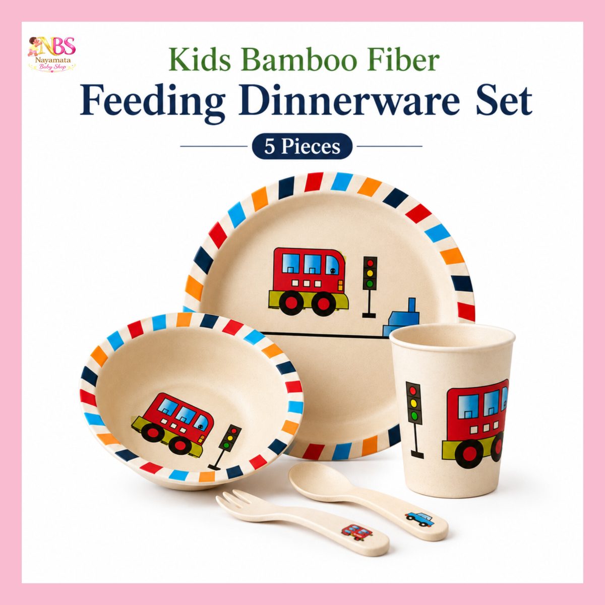 Bamboo Fiber Kid's Tableware Set in BD - বাচ্চাদের জন্য নিরাপদ ও পরিবেশবান্ধব প্লেট, বোল ও কাটলারি সেট