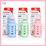 Mumlove Baby Feeder Double Protection Unbreakable Glass Feeding Bottle with Handle & Silicon Cover