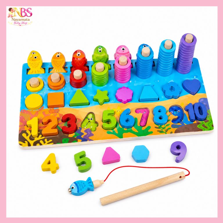 6 In 1 Montessori Logarithmic Learning Board for Kids 36+ Months – শিশুর শিক্ষামূলক কাঠের খেলনা বোর্ড