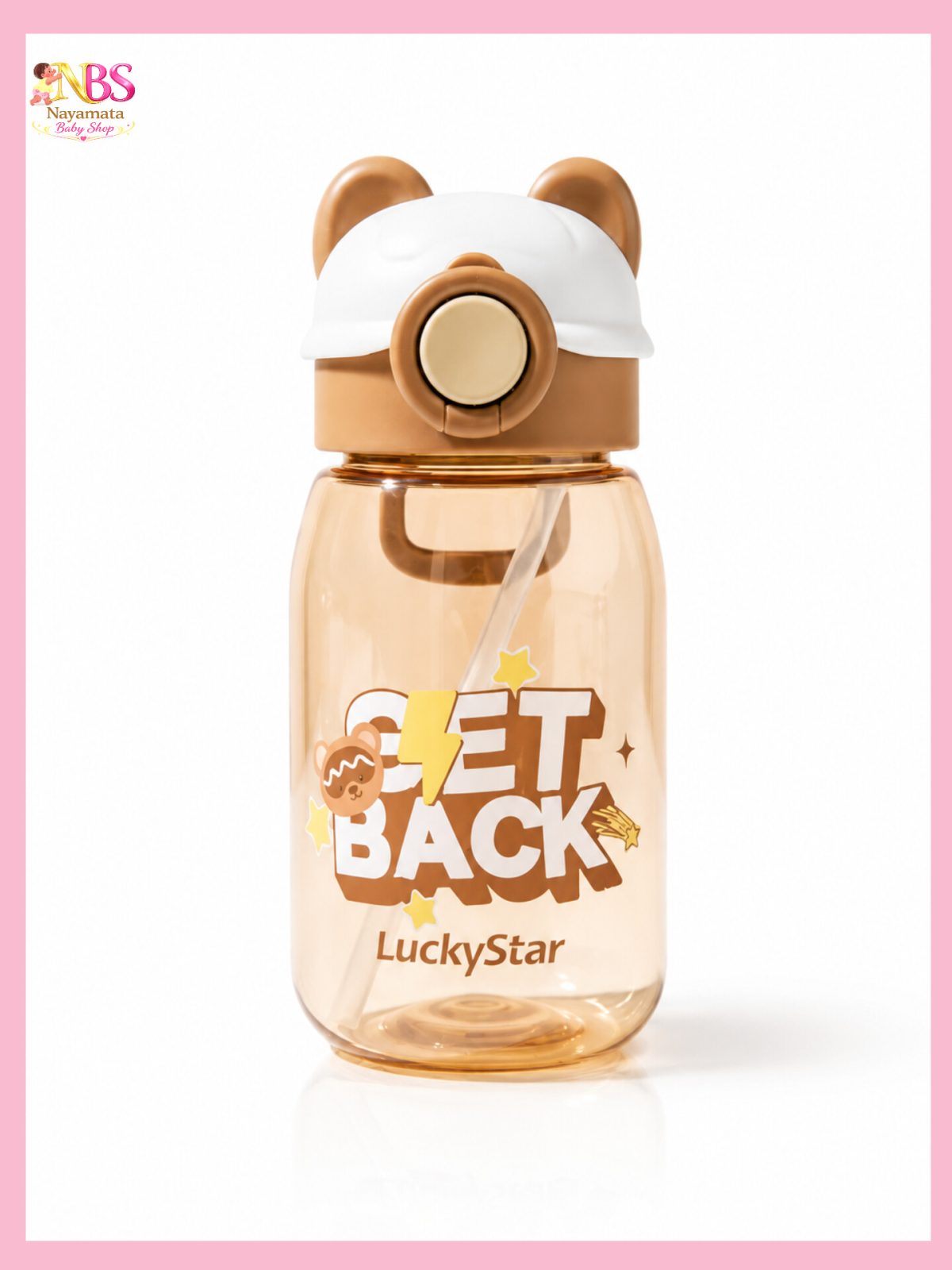 Cute panda baby straw bottle 620ml with handle