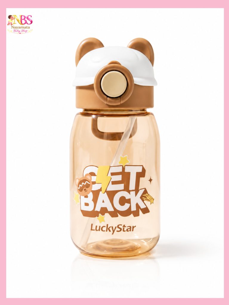 Cute panda baby straw bottle 620ml with handle