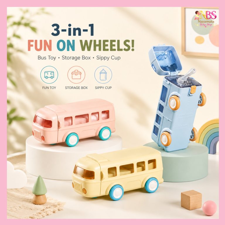 Creative Baby Bus design children's straw water cup