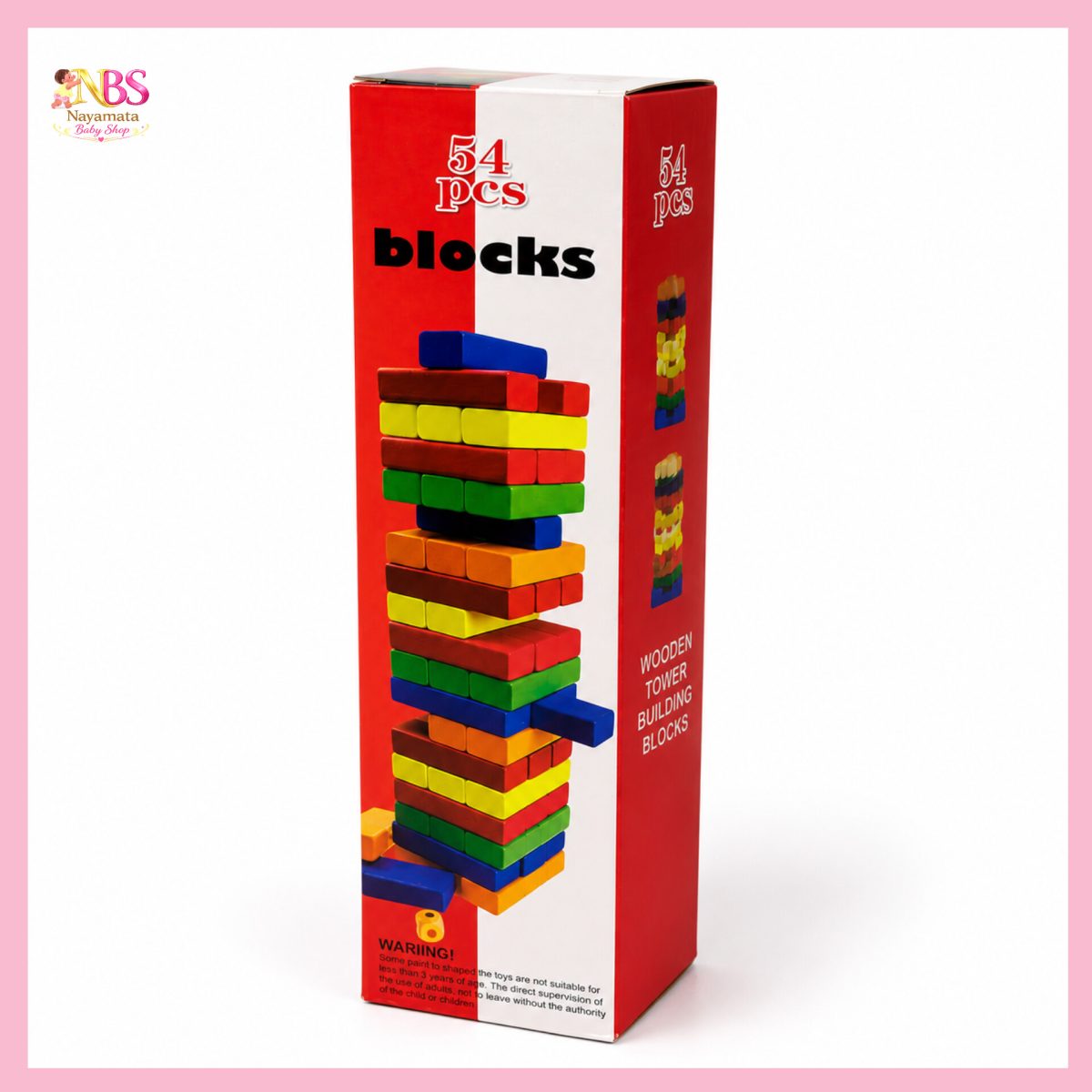 54 PCS Wooden Tumbling Tower Blocks Game | Educational Wooden Stacking Game for Kids in Bangladesh