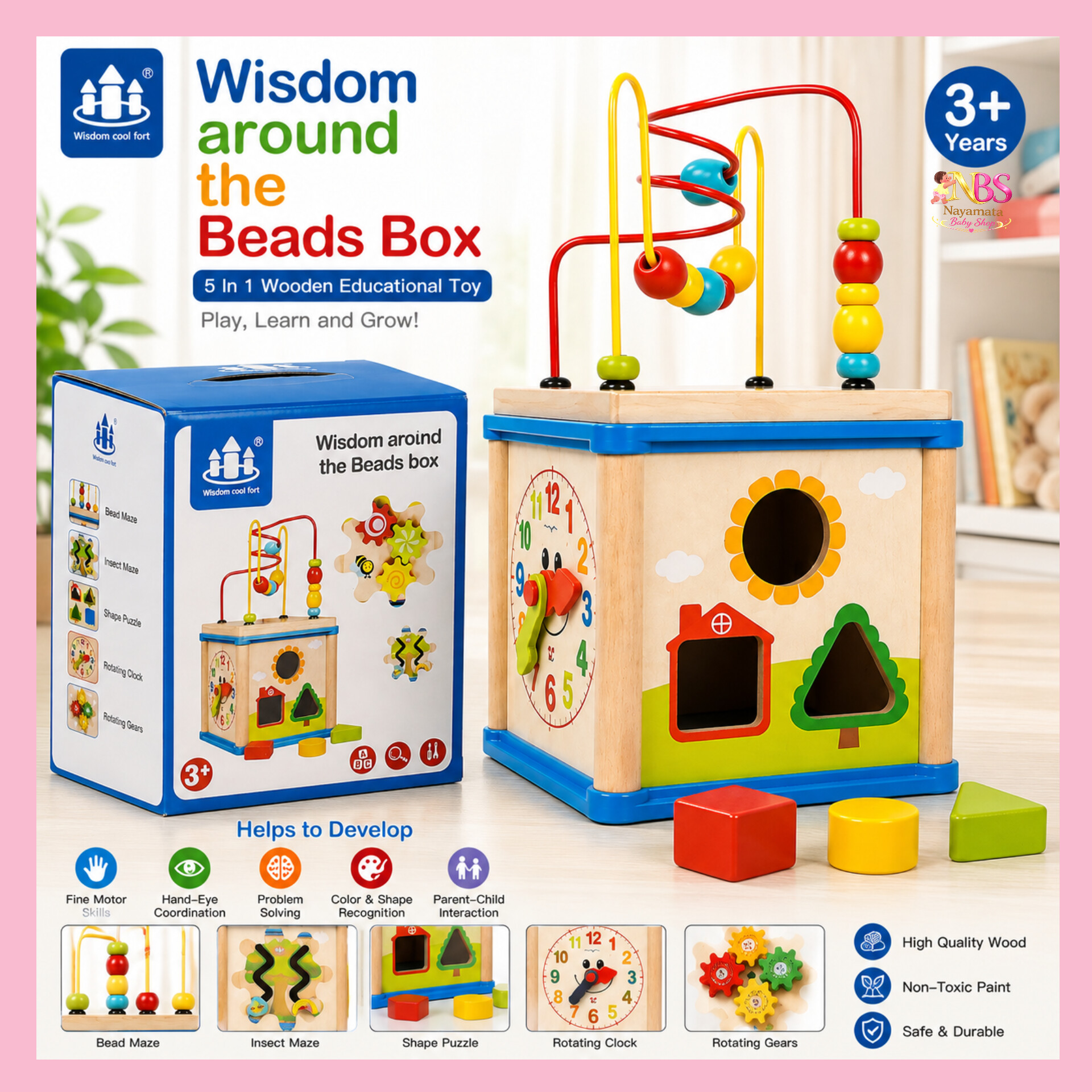 InShot_20260803_154826472.jpg Wisdom Around The Beads Box Educational Bead Maze Toy for Kids | Nayamata Baby Shop